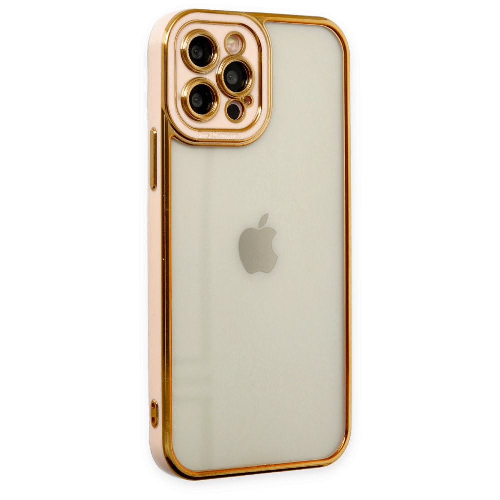  iPhone 12 Pro Max Kılıf Liva Lens Silikon - Rose