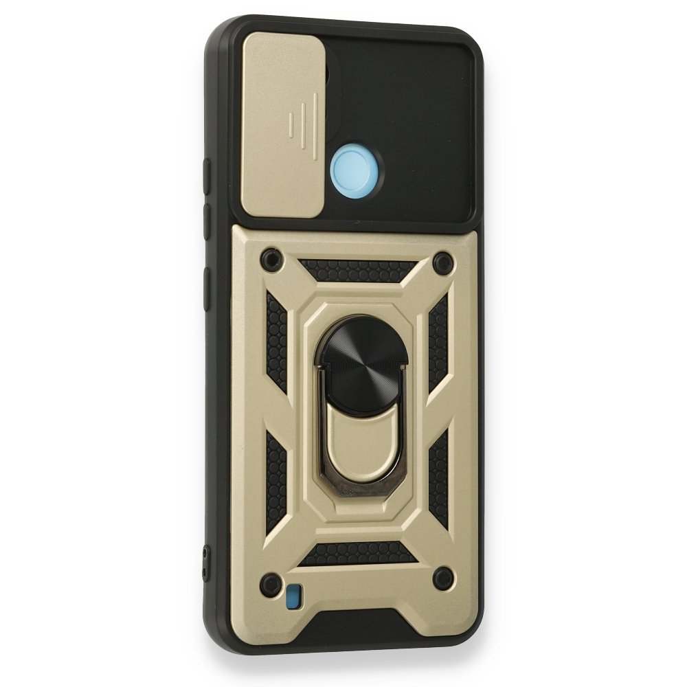Realme C21 Kılıf Pars Lens Yüzüklü Silikon - Gold Realme C21 Kılıf Pars Lens Yüzüklü Silikon - Gold