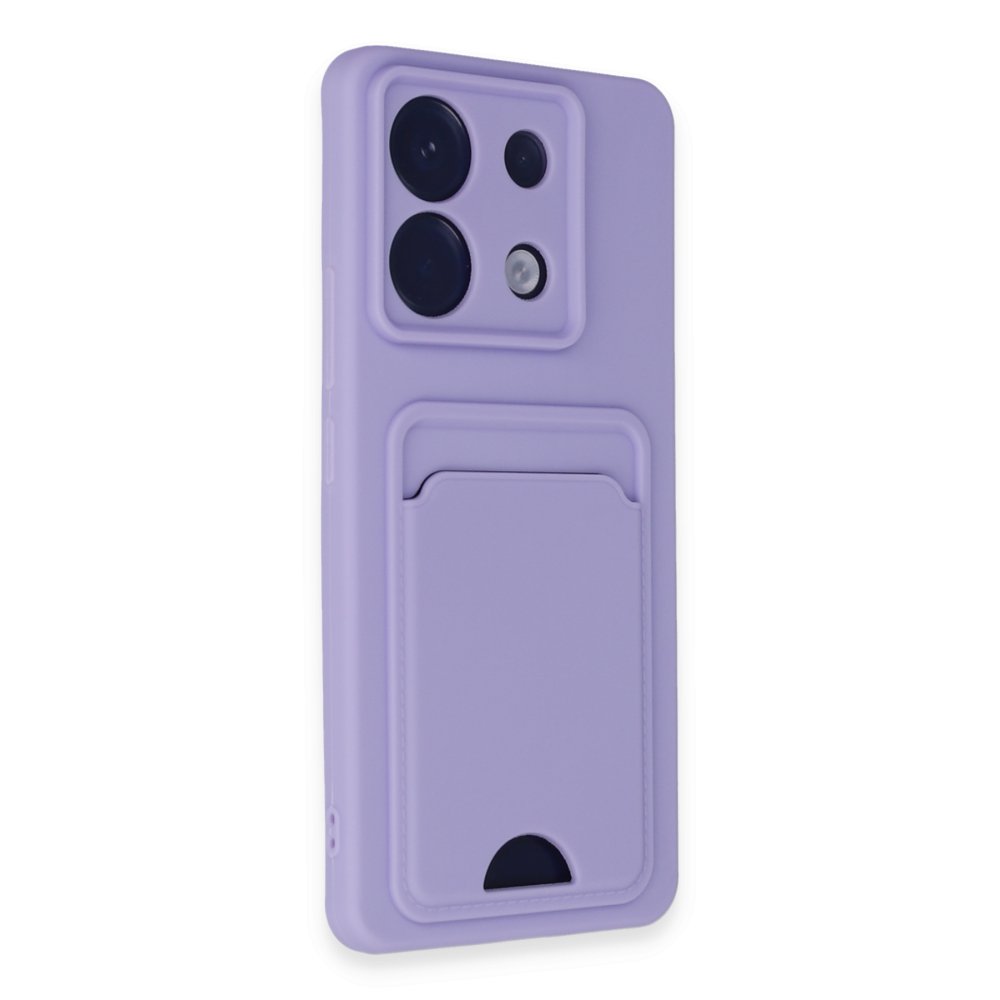  Xiaomi Poco X6 Kılıf Kelvin Kartvizitli Silikon - Lila