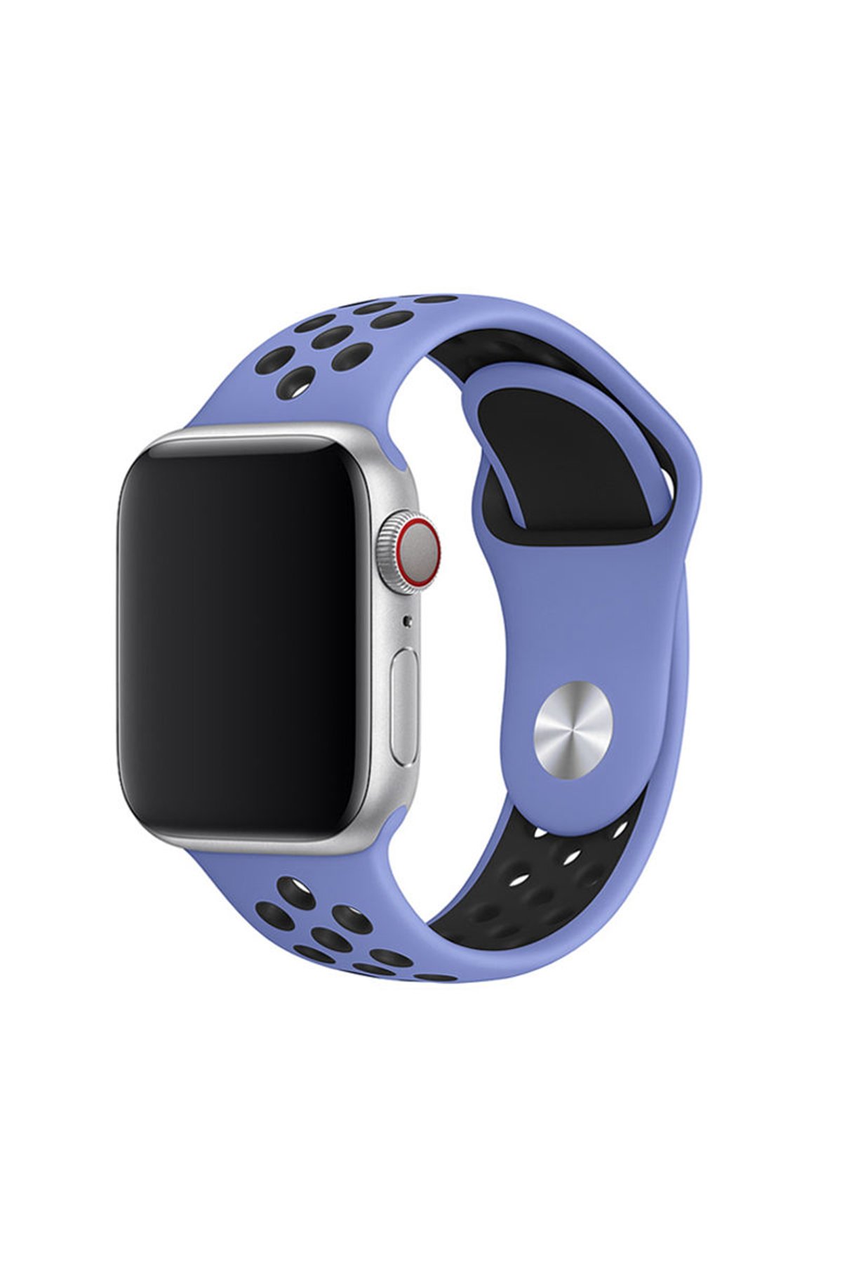  Apple Watch 40mm Spor Delikli Kordon - Lila-Siyah