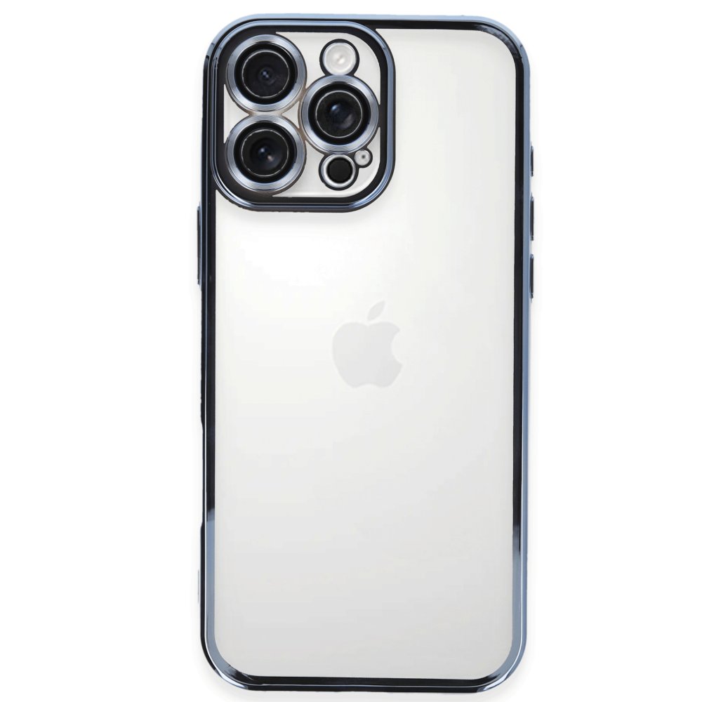  iPhone 16 Pro Kılıf Razer Lensli Silikon - Açık Mavi