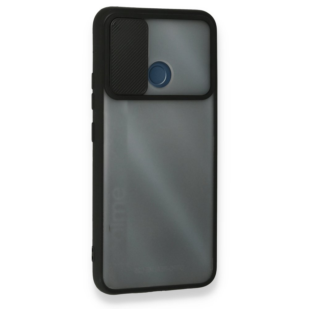  Realme C25s Kılıf Palm Buzlu Kamera Sürgülü Silikon - Siyah