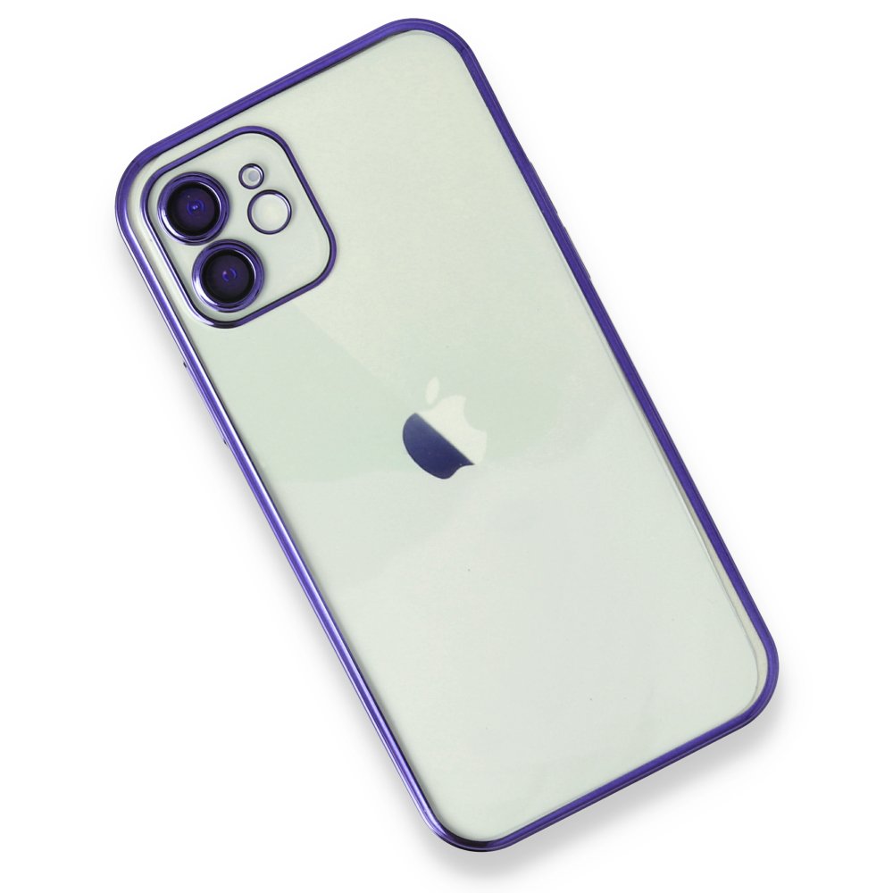 iPhone 12 Kılıf Razer Lensli Silikon - Mor