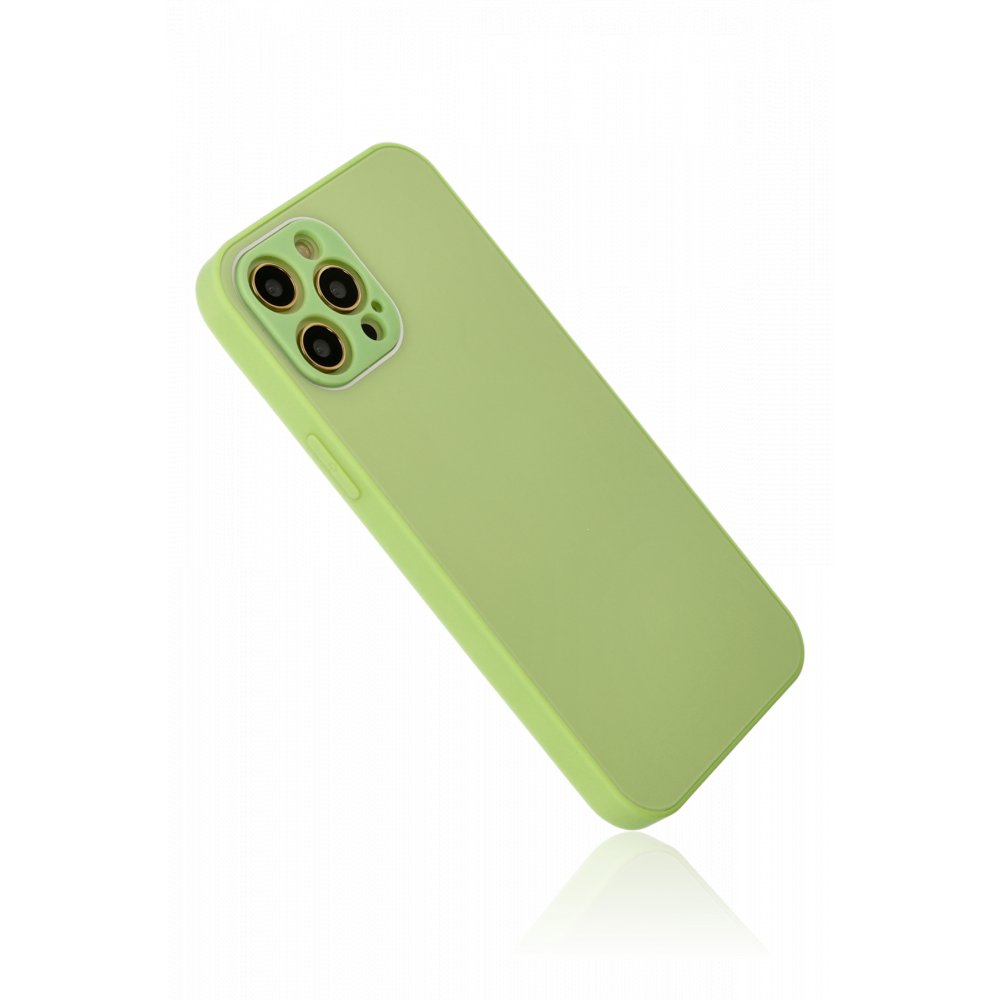  iPhone 12 Pro Max Kılıf Glass Kapak - Açık Yeşil