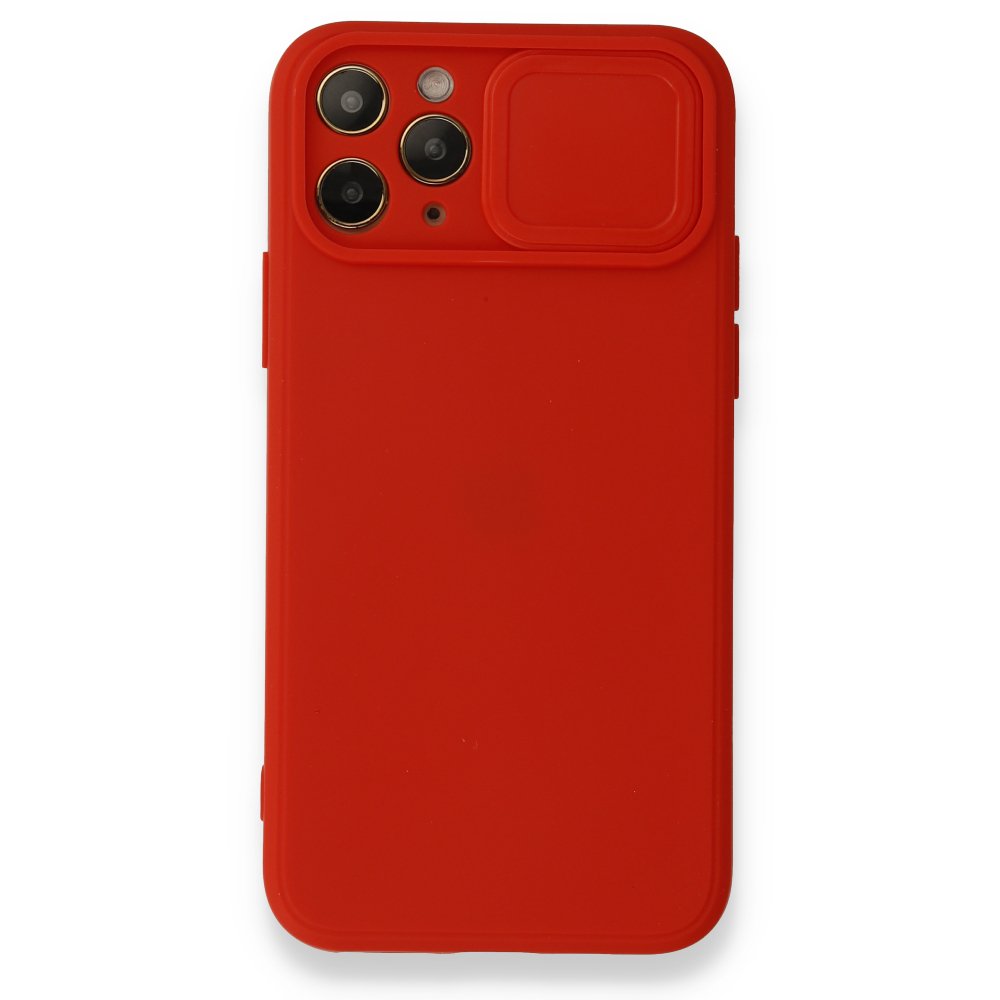  iPhone 11 Pro Max Kılıf Color Lens Silikon - Kırmızı