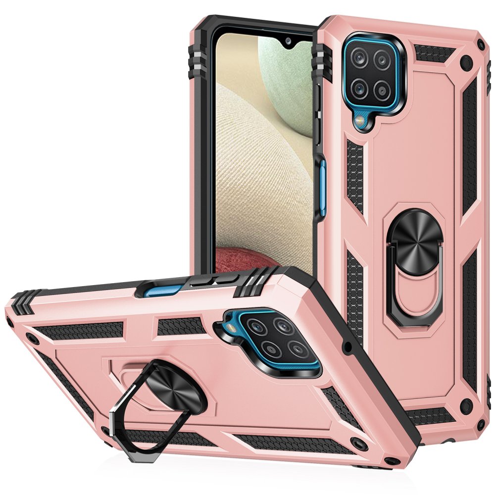  Samsung Galaxy M32 Kılıf Sofya Yüzüklü Silikon Kapak - Rose
