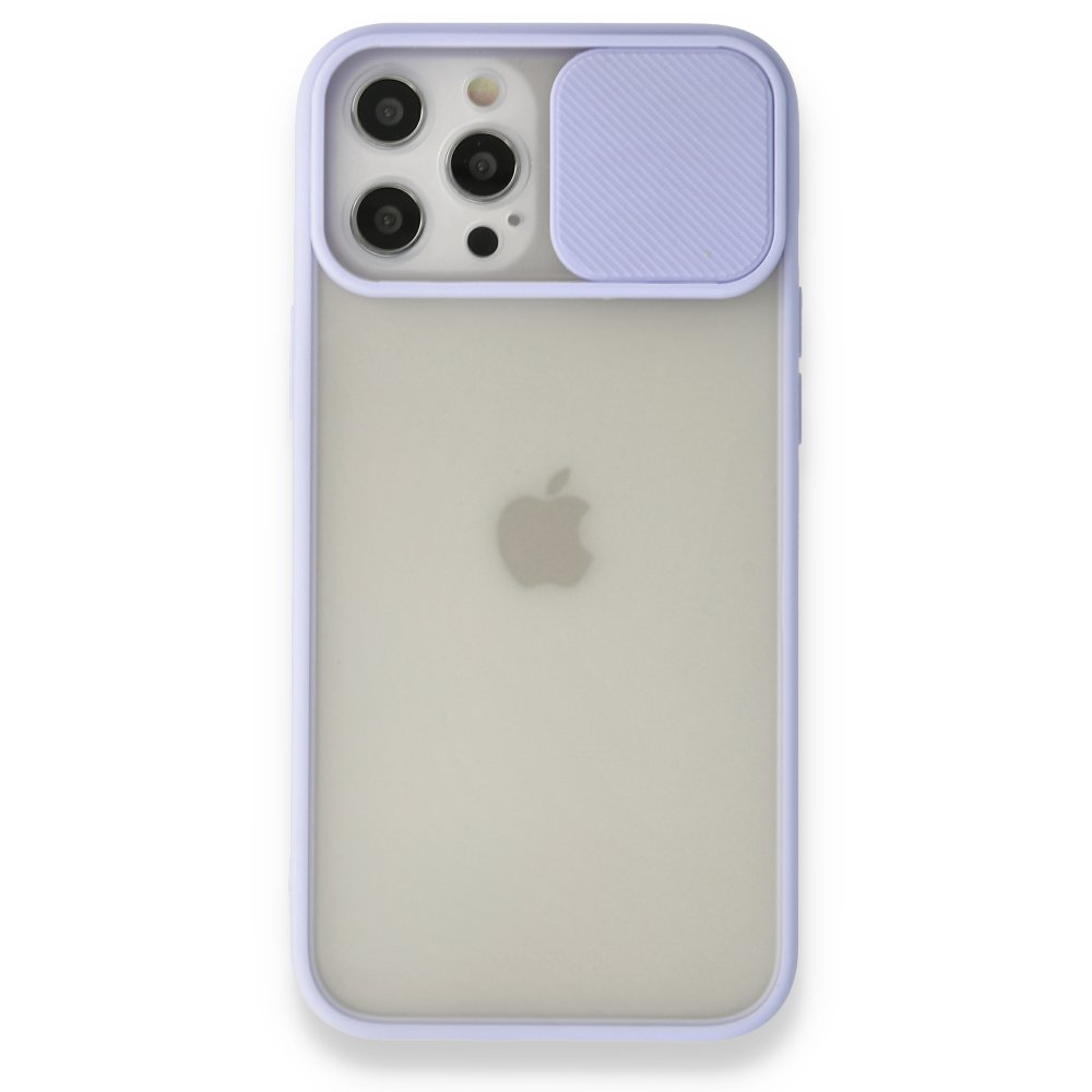 iPhone 12 Pro Max Kılıf Palm Buzlu Kamera Sürgülü Silikon - Lila iPhone 12 Pro Max Kılıf Palm Buzlu Kamera Sürgülü Silikon - Lila