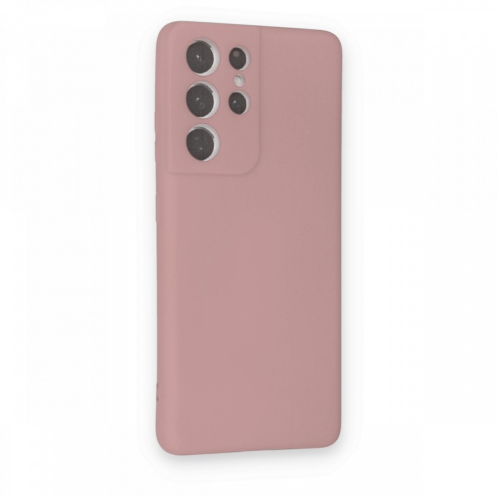  Samsung Galaxy S21 Ultra Kılıf Nano içi Kadife Silikon - Pudra