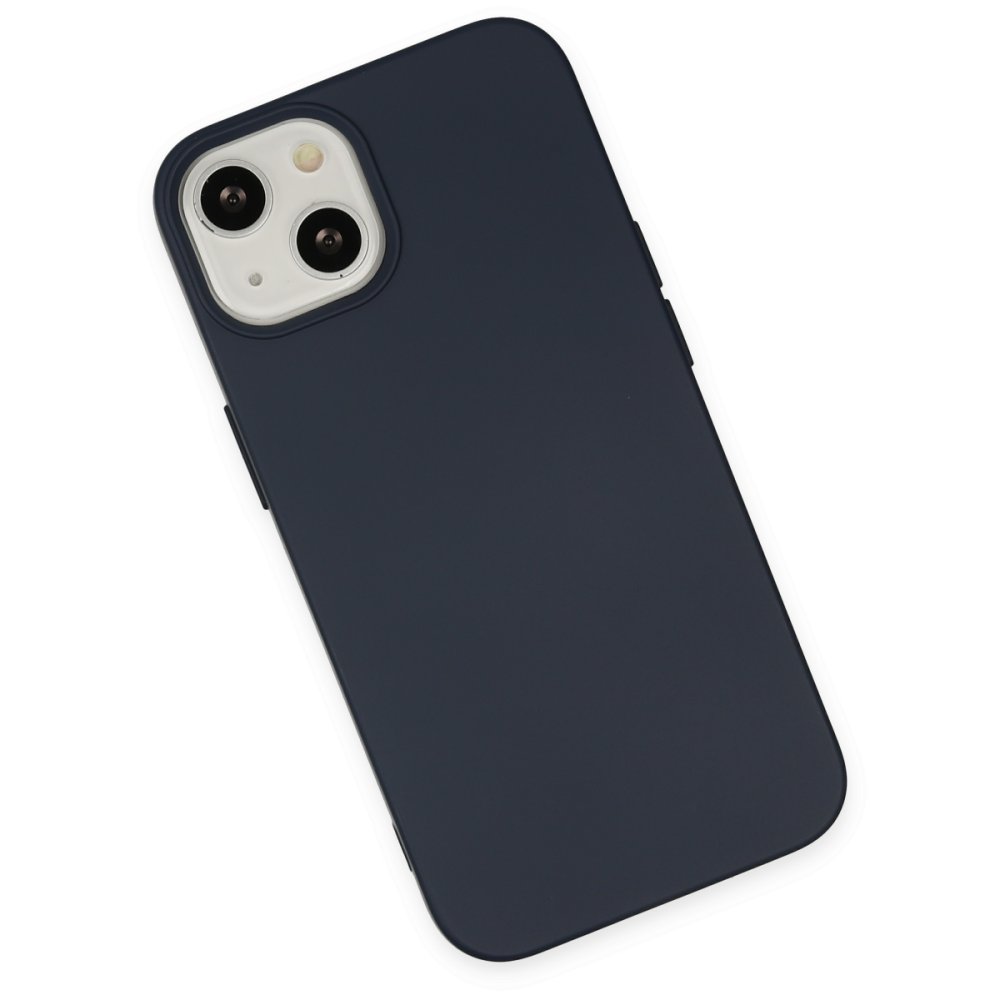 iPhone 15 Kılıf Nano içi Kadife Silikon - Lacivert  iPhone 15 Kılıf Nano içi Kadife Silikon - Lacivert