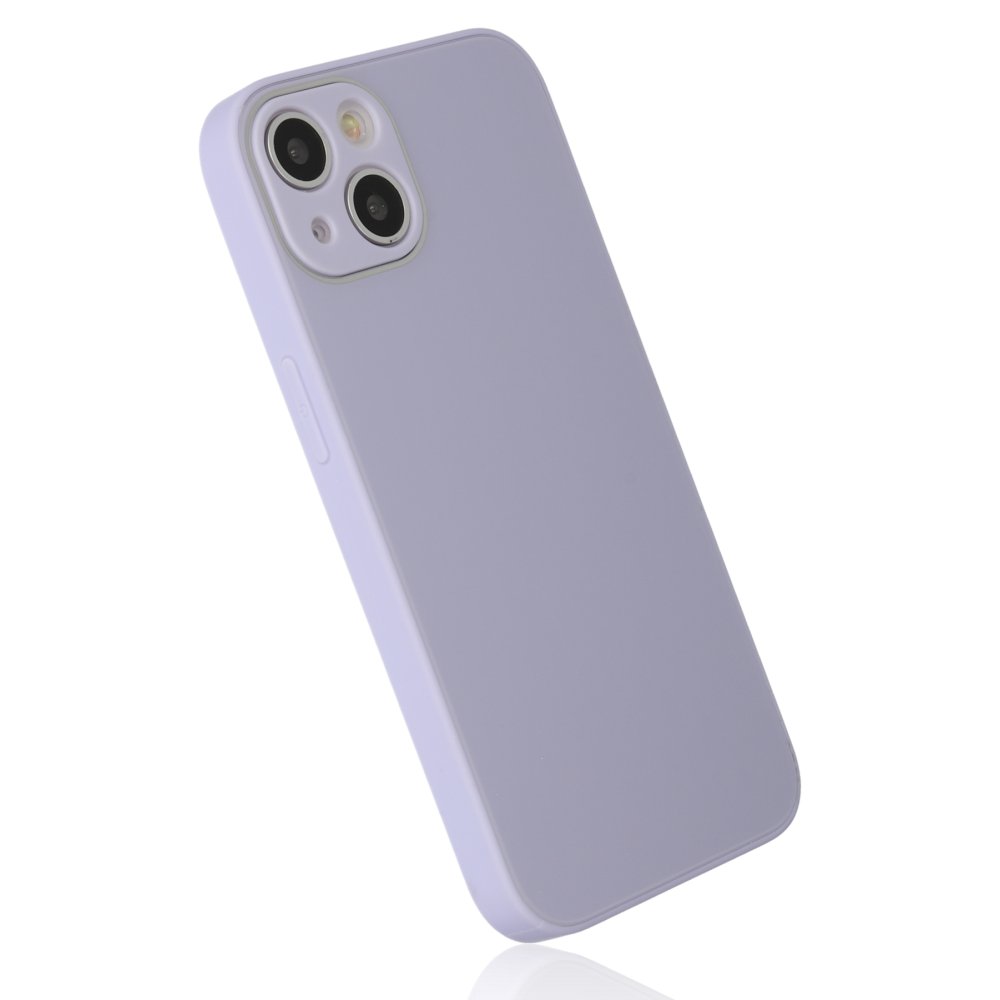 iPhone 14 Plus Kılıf Glass Kapak - Lila  iPhone 14 Plus Kılıf Glass Kapak - Lila
