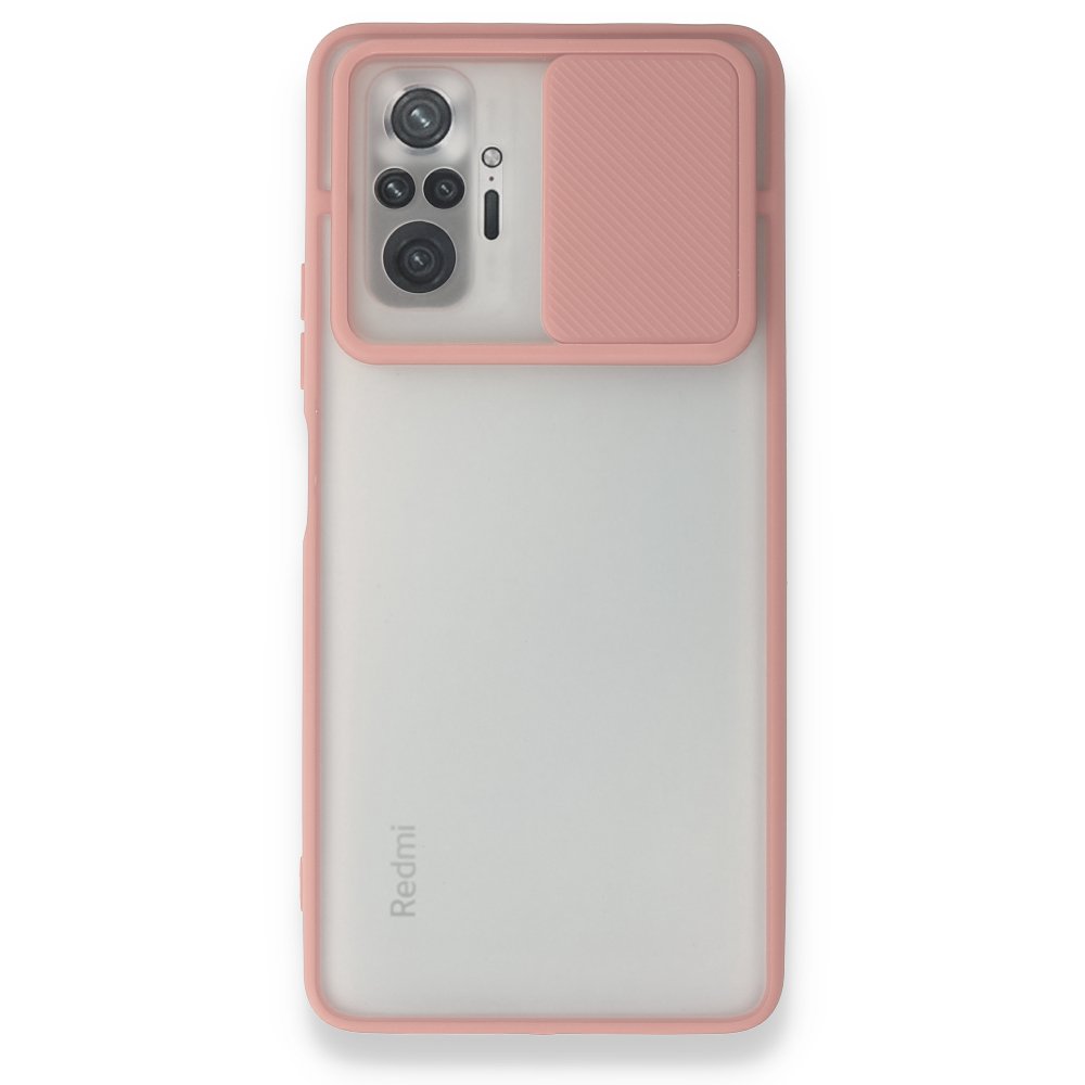 Redmi Note 10 Pro Kılıf Palm Buzlu Kamera Sürgülü Silikon - Pembe