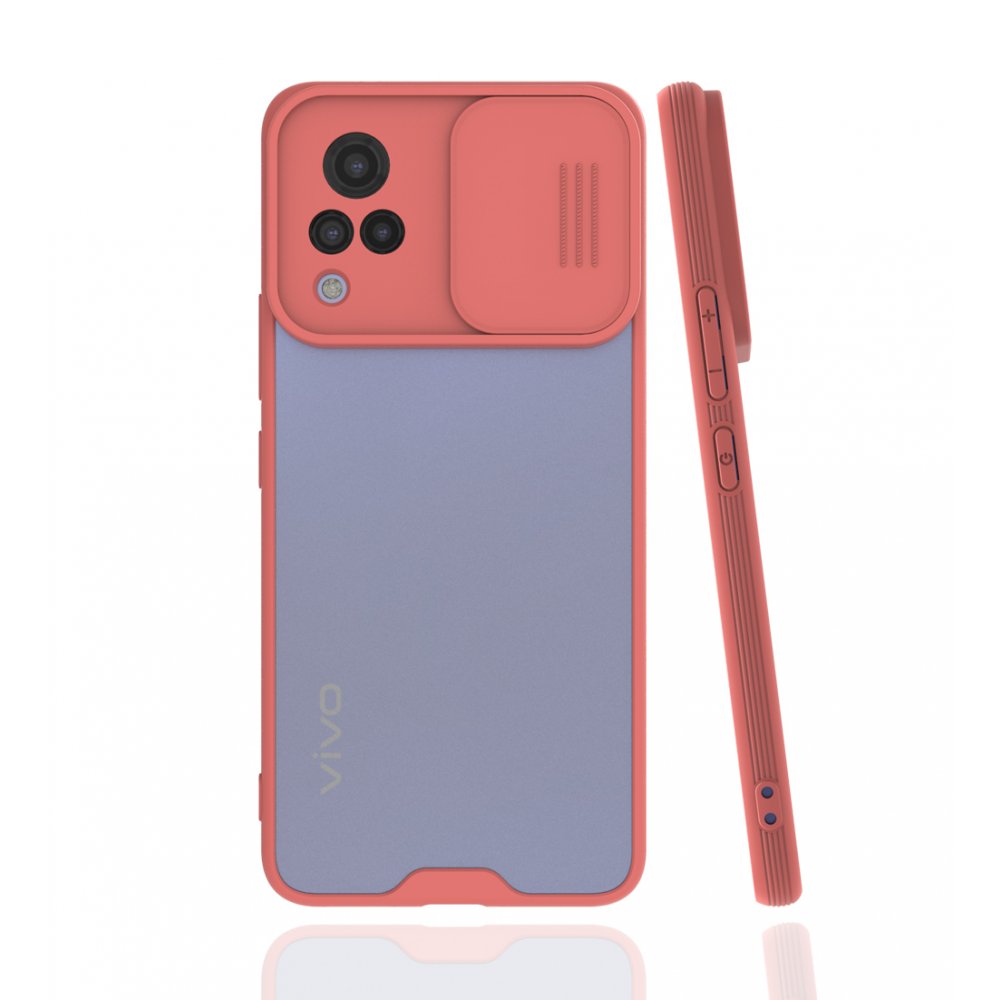  Vivo V21 Kılıf Platin Kamera Koruma Silikon - Pembe