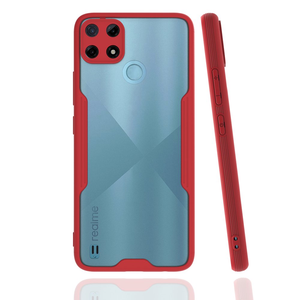 Realme C21Y Kılıf Platin Silikon - Kırmızı
