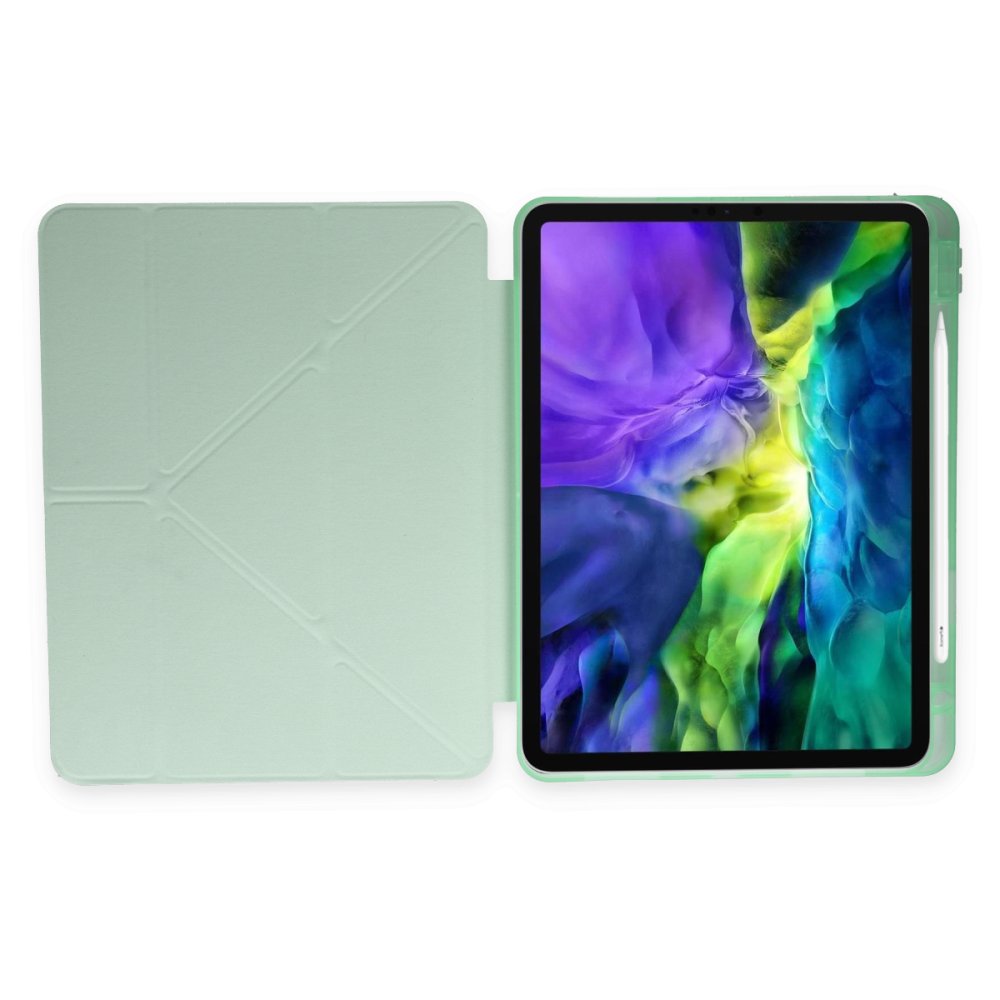 iPad Pro 11 (2024) Kılıf Kalemlikli Mars Tablet Kılıfı - Açık Yeşil iPad Pro 11 (2024) Kılıf Kalemlikli Mars Tablet Kılıfı - Açık Yeşil