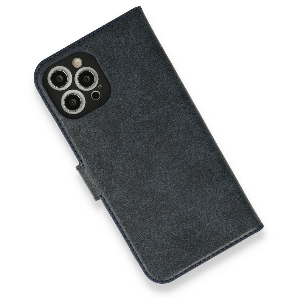  iPhone 12 Pro Max Kılıf Trend S Plus Kapaklı Kılıf - Lacivert