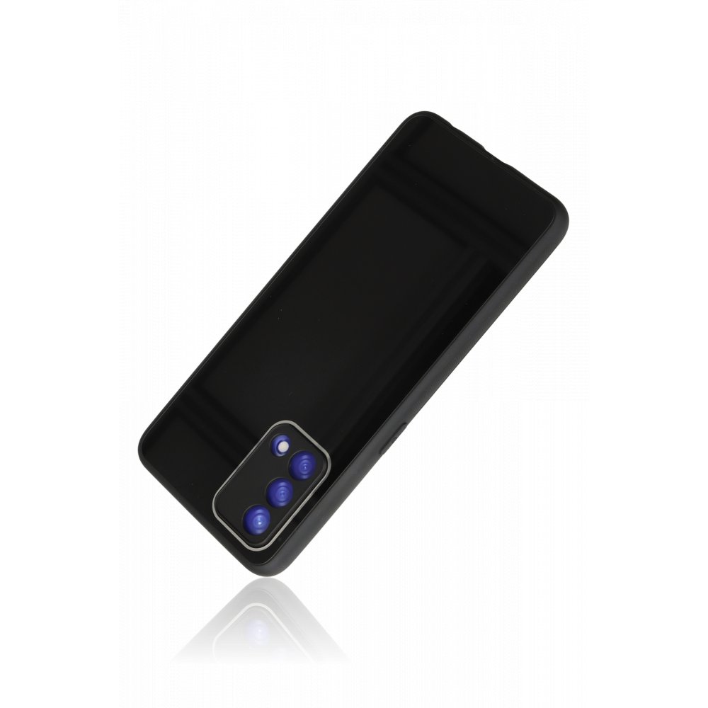 Oppo A74 4G Kılıf Glass Kapak - Siyah  Oppo A74 4G Kılıf Glass Kapak - Siyah