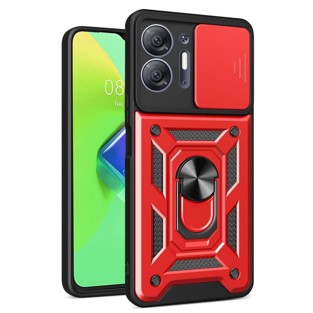 İnfinix Hot 30 5G Kılıf Pars Lens Yüzüklü Silikon - Kırmızı İnfinix Hot 30 5G Kılıf Pars Lens Yüzüklü Silikon - Kırmızı