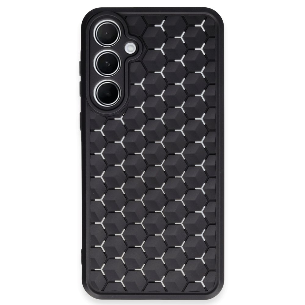  Samsung Galaxy A35 5G Kılıf Petek Silikon Kapak - Siyah