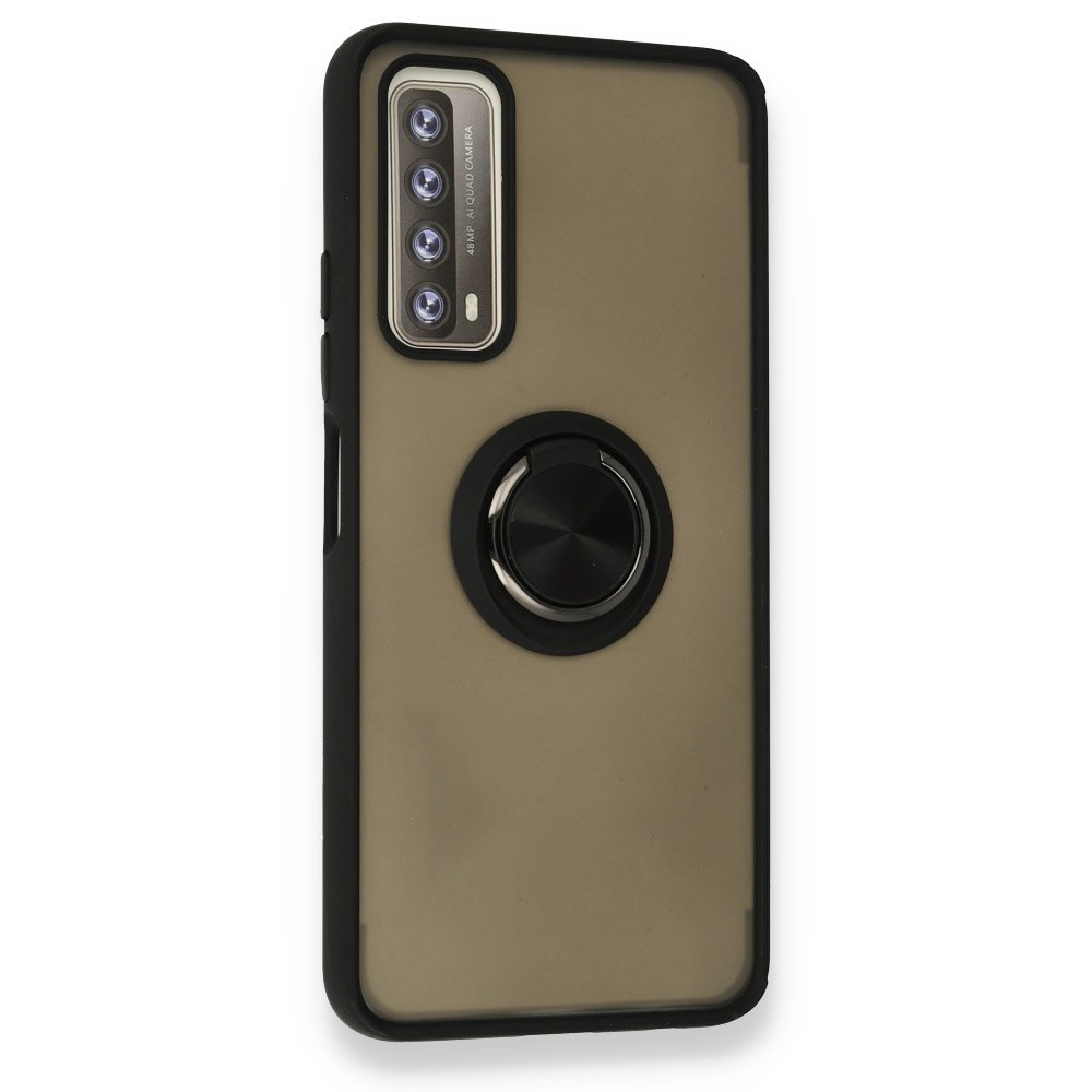Huawei P Smart 2021 Kılıf Montreal Yüzüklü Silikon Kapak - Siyah  Huawei P Smart 2021 Kılıf Montreal Yüzüklü Silikon Kapak - Siyah
