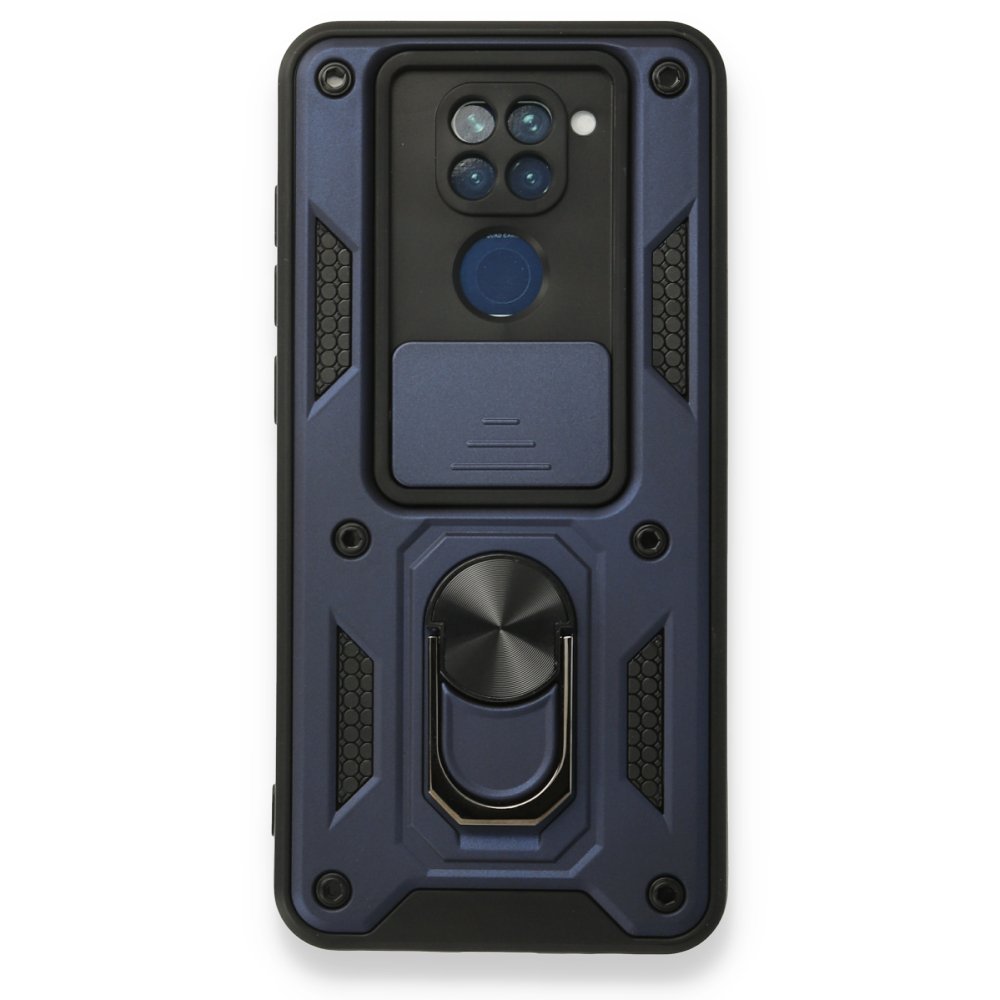 Redmi Note 9 Kılıf Pars Lens Yüzüklü Silikon - Lacivert
