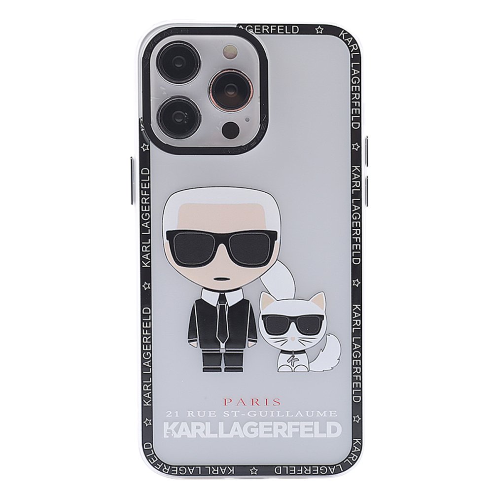  iPhone 13 Pro Kılıf Prada Desenli Kapak - Prada Şeffaf - 1