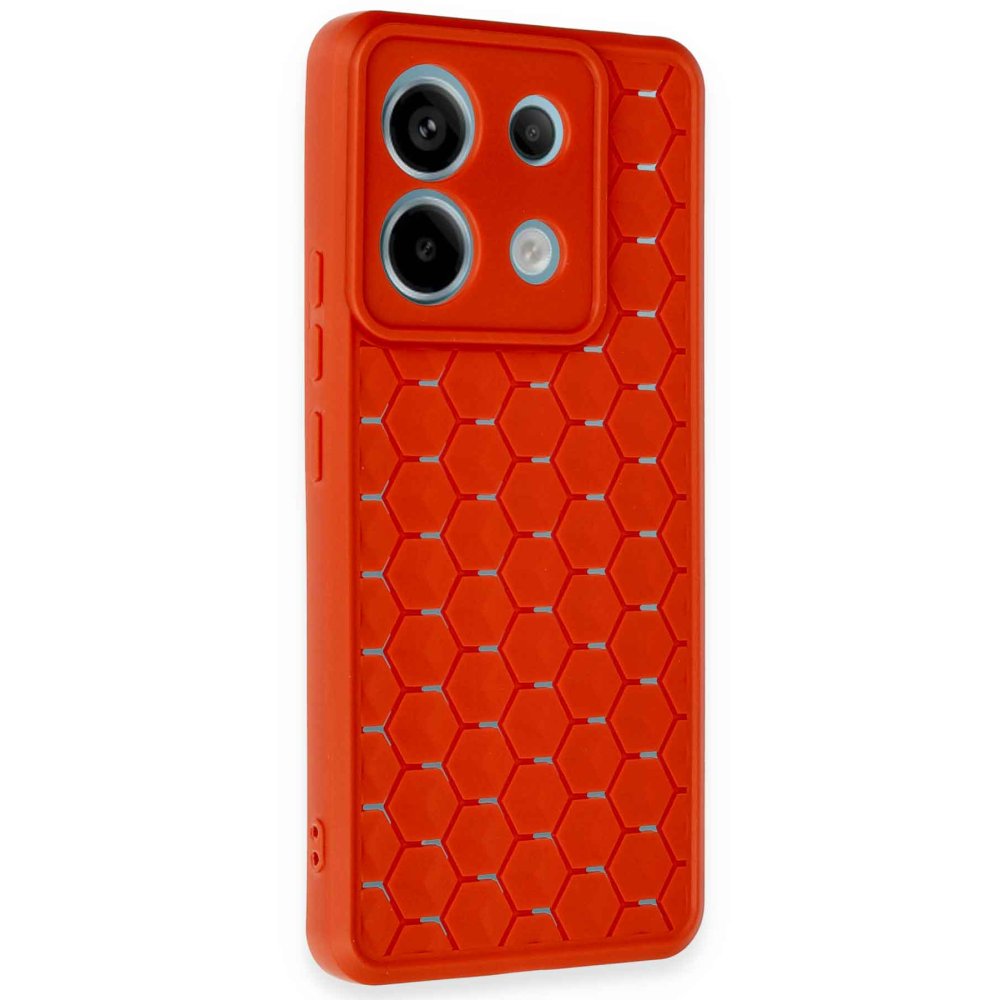 Redmi Note 13 Pro 5G Kılıf Petek Silikon Kapak - Kırmızı Redmi Note 13 Pro 5G Kılıf Petek Silikon Kapak - Kırmızı