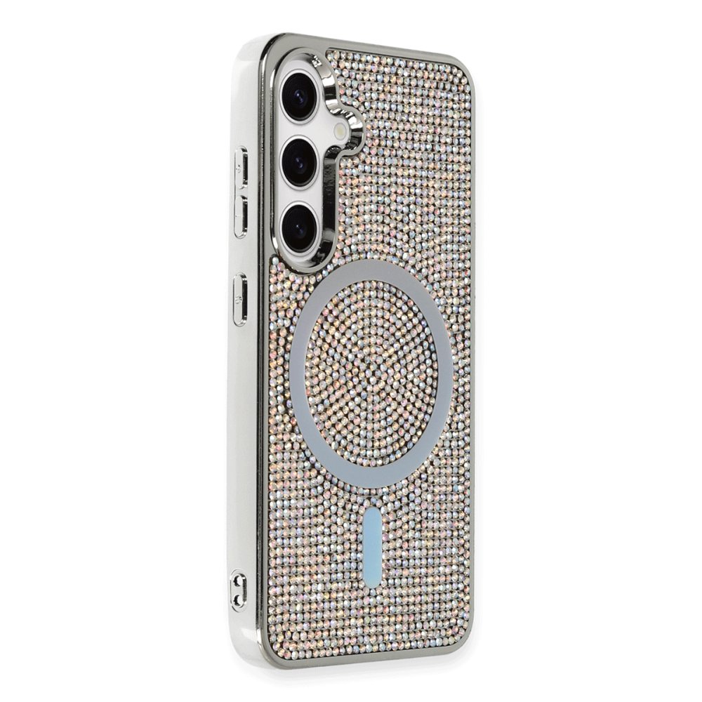  Samsung Galaxy S24 Kılıf Diamond Magsafe Kapak - Rainbow