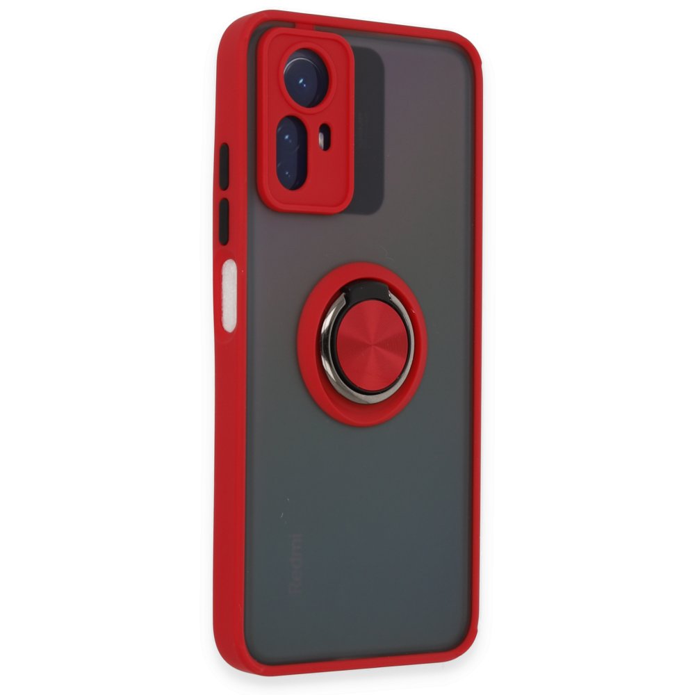 Redmi Note 12S Kılıf Montreal Yüzüklü Silikon Kapak - Kırmızı Redmi Note 12S Kılıf Montreal Yüzüklü Silikon Kapak - Kırmızı