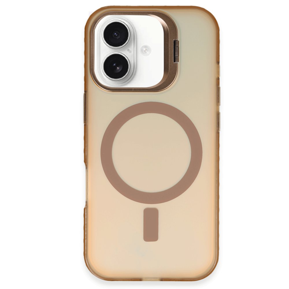iPhone 16 Plus Kılıf Primera Magsafe Standlı Kapak - Gold  iPhone 16 Plus Kılıf Primera Magsafe Standlı Kapak - Gold