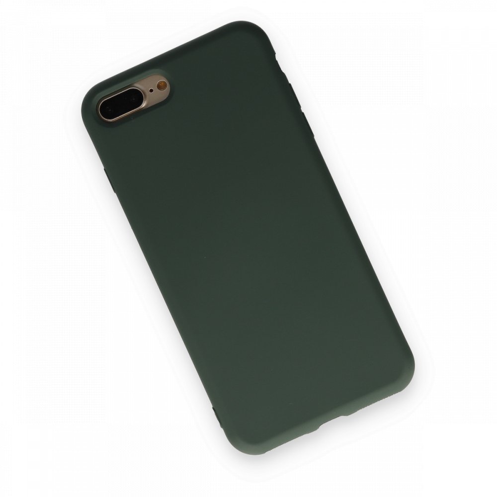  iPhone 7 Plus Kılıf Nano içi Kadife Silikon - Koyu Yeşil