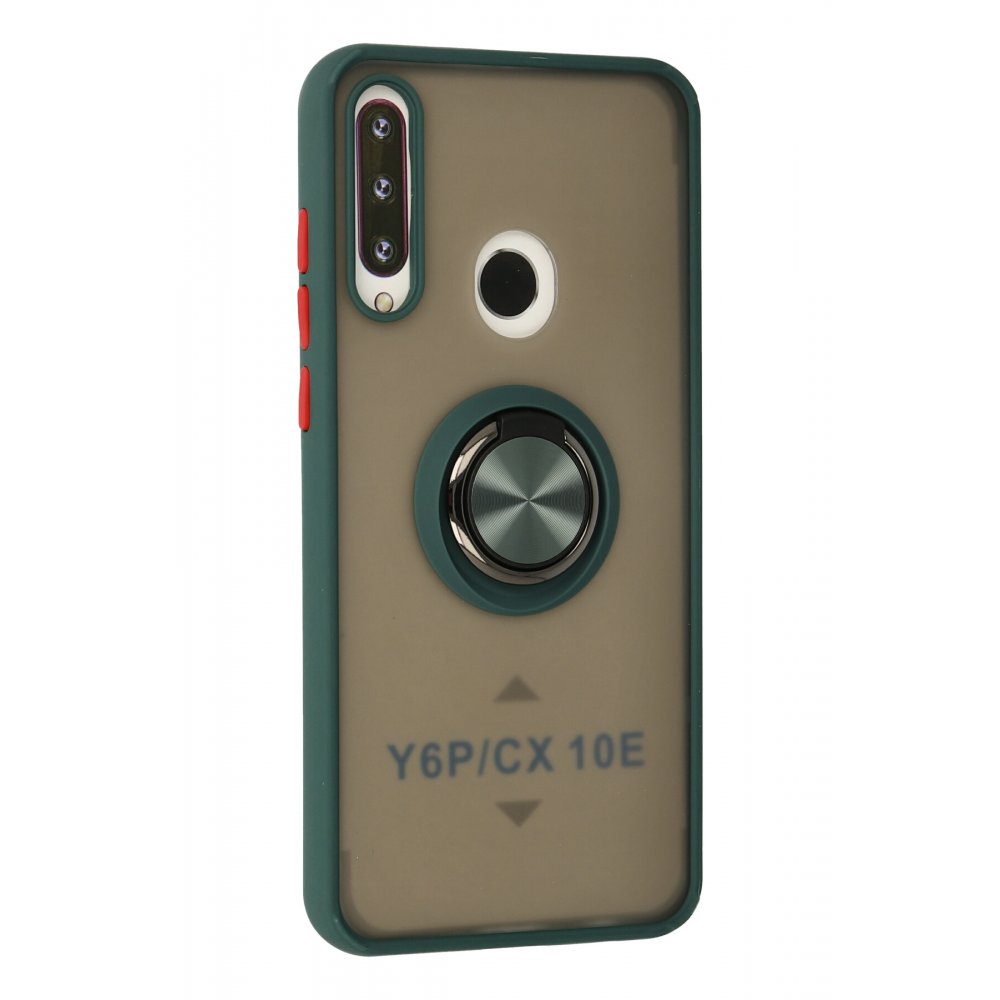 Huawei Y6P Kılıf Montreal Yüzüklü Silikon Kapak - Yeşil  Huawei Y6P Kılıf Montreal Yüzüklü Silikon Kapak - Yeşil
