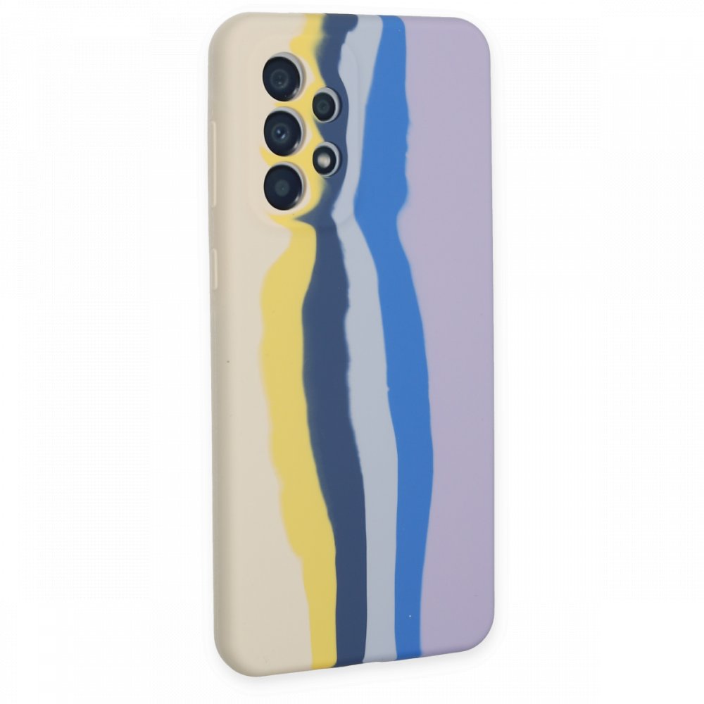  Samsung Galaxy A33 5G Kılıf Ebruli Lansman Silikon - Sarı-Lila