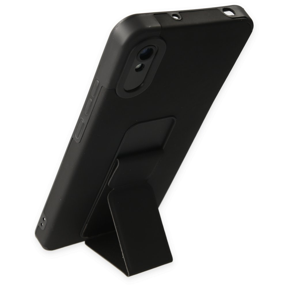Redmi 9A Kılıf Mega Standlı Silikon - Siyah Redmi 9A Kılıf Mega Standlı Silikon - Siyah