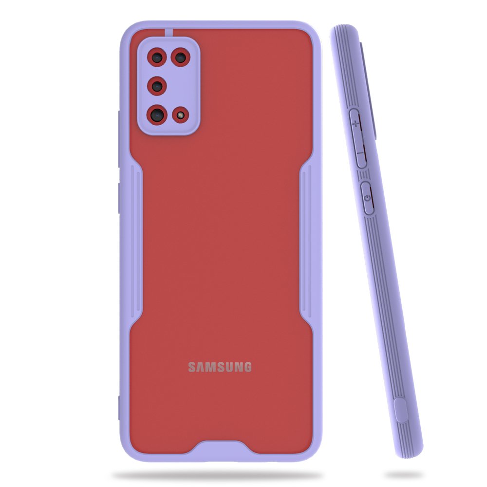  Samsung Galaxy A02S Kılıf Platin Silikon - Lila