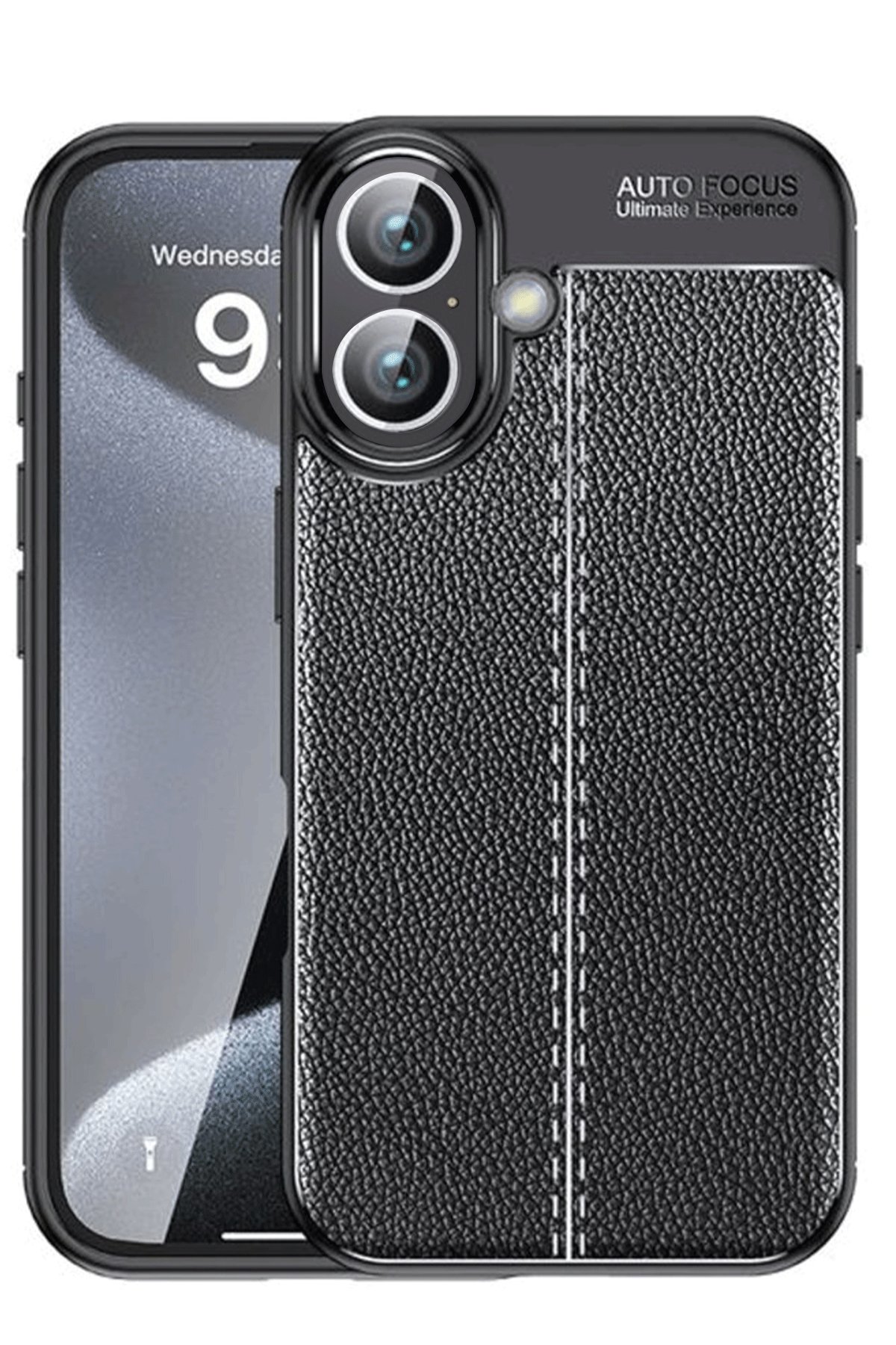 iPhone 16 Kılıf Auto Focus Kapak - Siyah  iPhone 16 Kılıf Auto Focus Kapak - Siyah