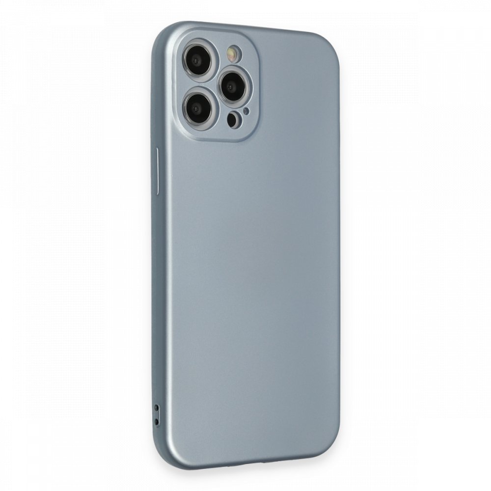  iPhone 12 Pro Max Kılıf Nano içi Kadife Silikon - Sky Blue