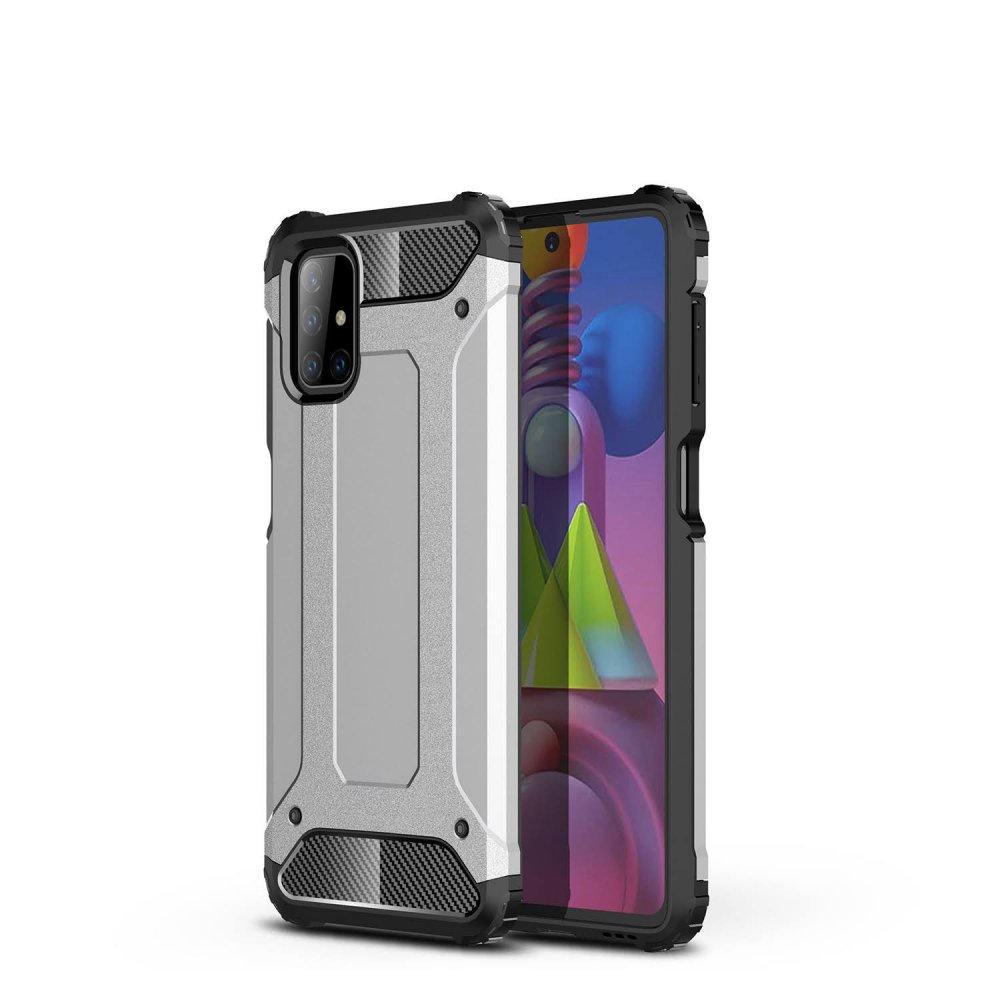  Samsung Galaxy M51 Kılıf Tank Silikon Kapak - Gümüş