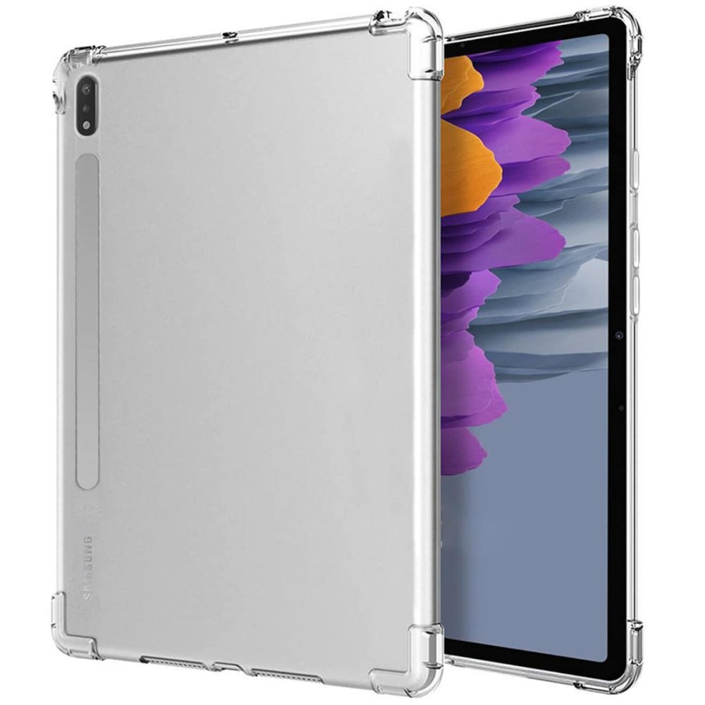  Samsung Galaxy T970 Tab S7 Plus 12.4 Kılıf Anti Şeffaf Tablet Silikon - Şeffaf