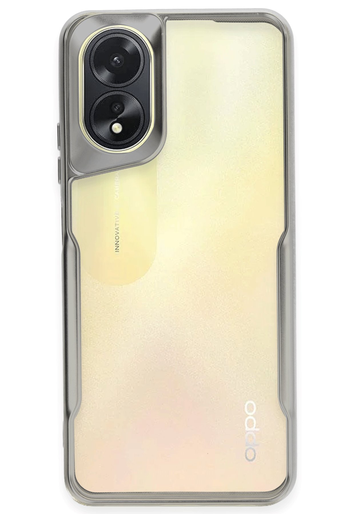 Oppo A38 Kılıf Boyi Silikon Kapak - Gümüş Oppo A38 Kılıf Boyi Silikon Kapak - Gümüş
