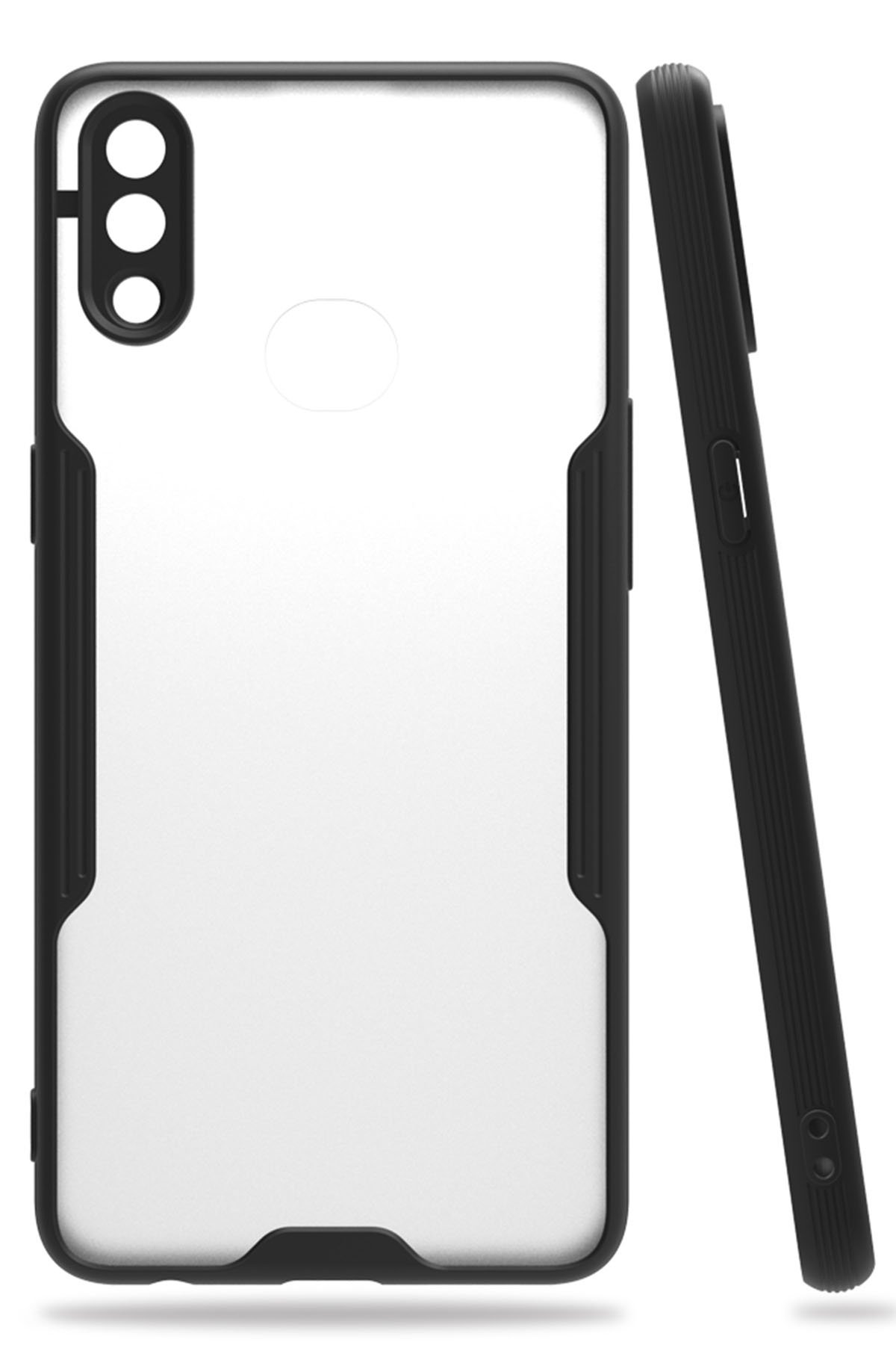  Samsung Galaxy A10S Kılıf Platin Silikon - Siyah