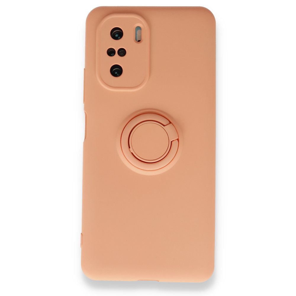 Redmi K40 Kılıf Viktor Yüzüklü Silikon - Pudra Redmi K40 Kılıf Viktor Yüzüklü Silikon - Pudra