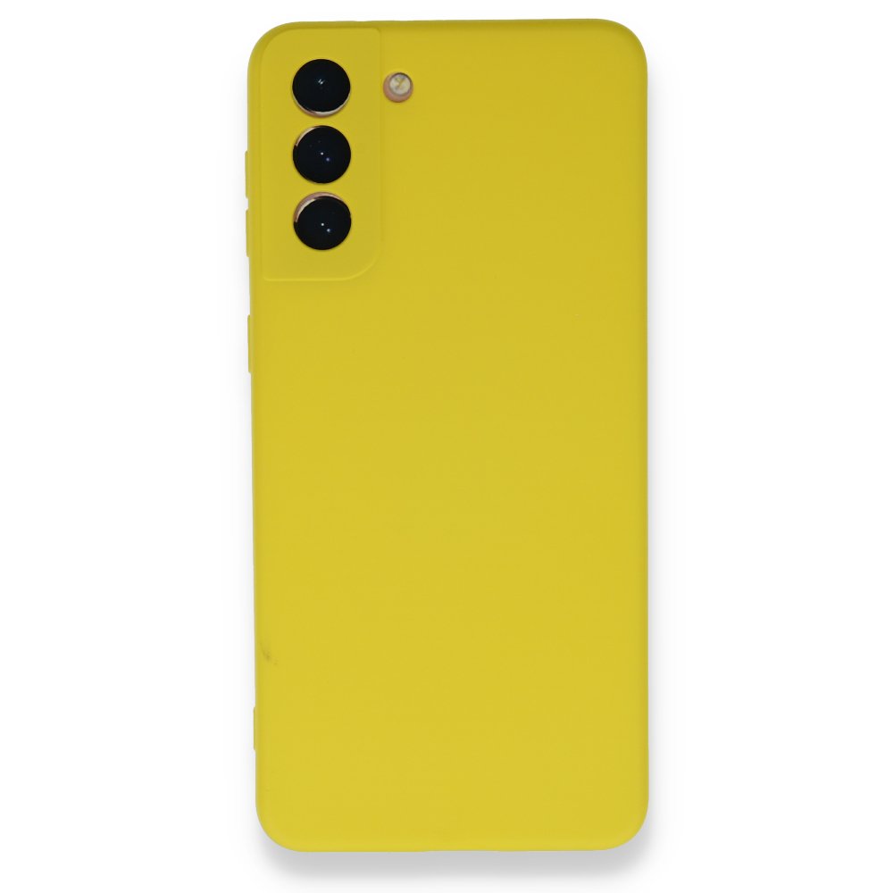  Samsung Galaxy S21 Plus Kılıf Nano içi Kadife Silikon - Sarı