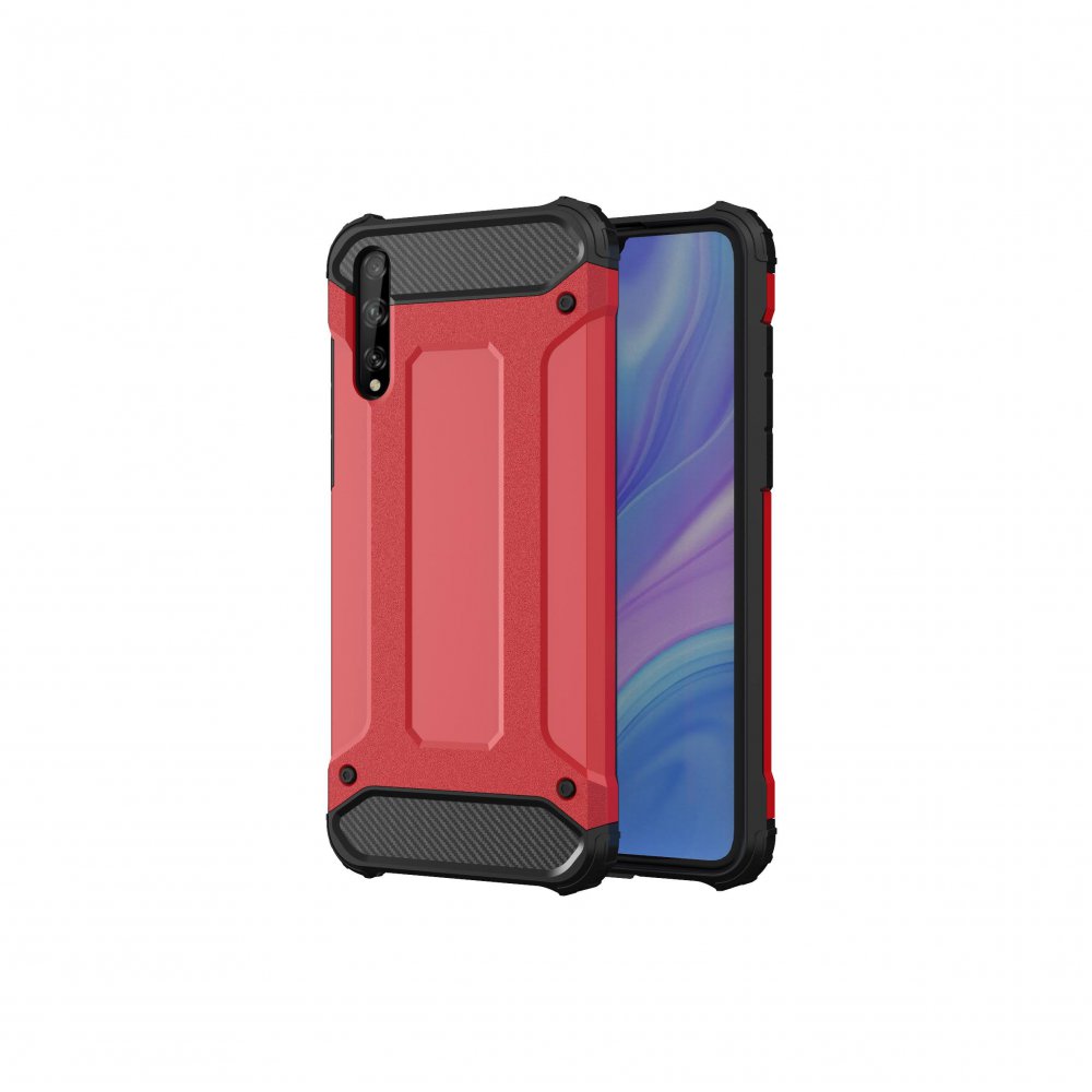 Huawei P Smart S Kılıf Tank Silikon Kapak - Kırmızı Huawei P Smart S Kılıf Tank Silikon Kapak - Kırmızı