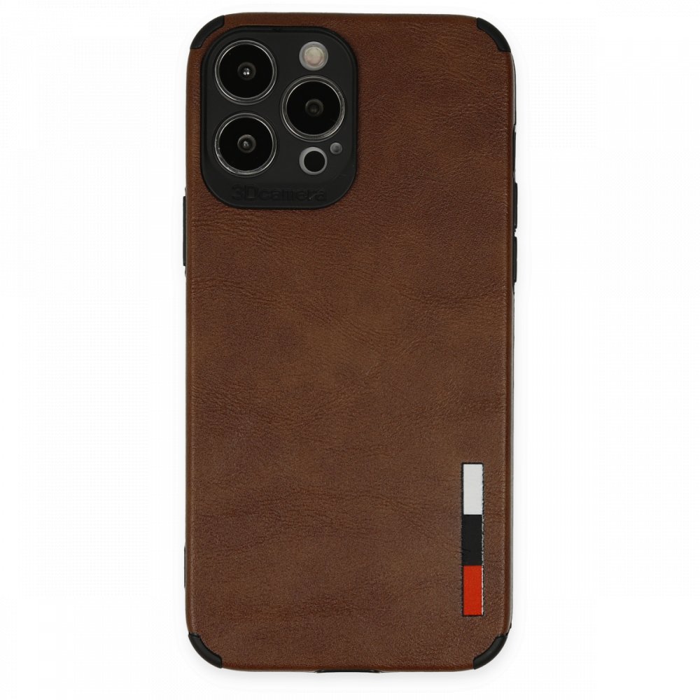 iPhone 13 Pro Max Kılıf Loop Deri Silikon - Kahverengi  iPhone 13 Pro Max Kılıf Loop Deri Silikon - Kahverengi