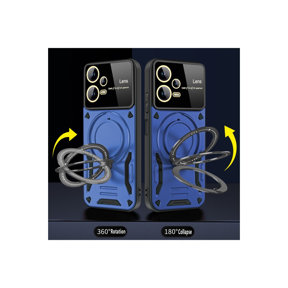 Redmi Note 12 Pro 5G Kılıf Joy Lens Standlı Kapak - Koyu Yeşil