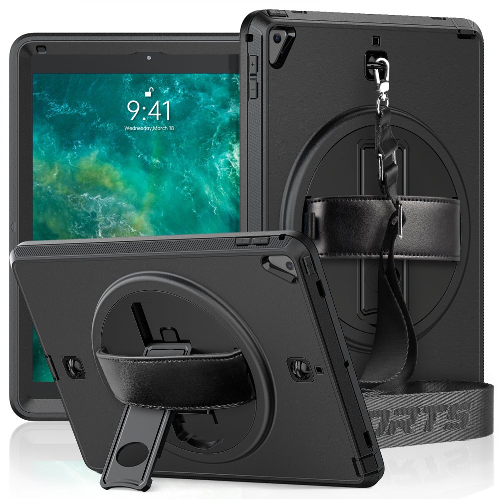  iPad 9.7 (2017) Kılıf Strap-C Otterbox Tablet Kapak - Siyah