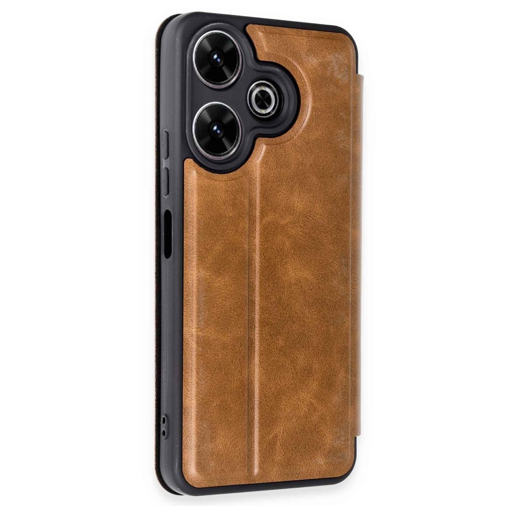 Redmi 13 4G Kılıf Flip Cover - Taba