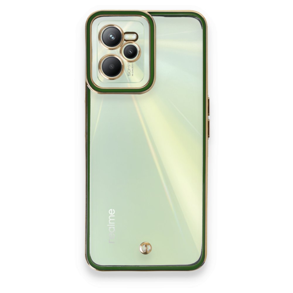 Realme C35 Kılıf Liva Lens Silikon - Yeşil  Realme C35 Kılıf Liva Lens Silikon - Yeşil