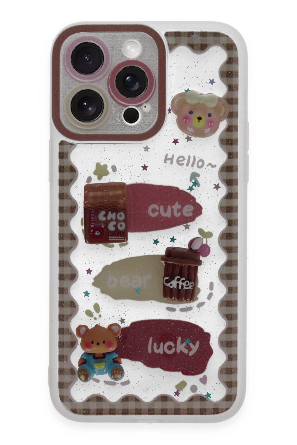  iPhone 14 Pro Max Kılıf Sweet Desenli Silikon Kapak - Şeffaf