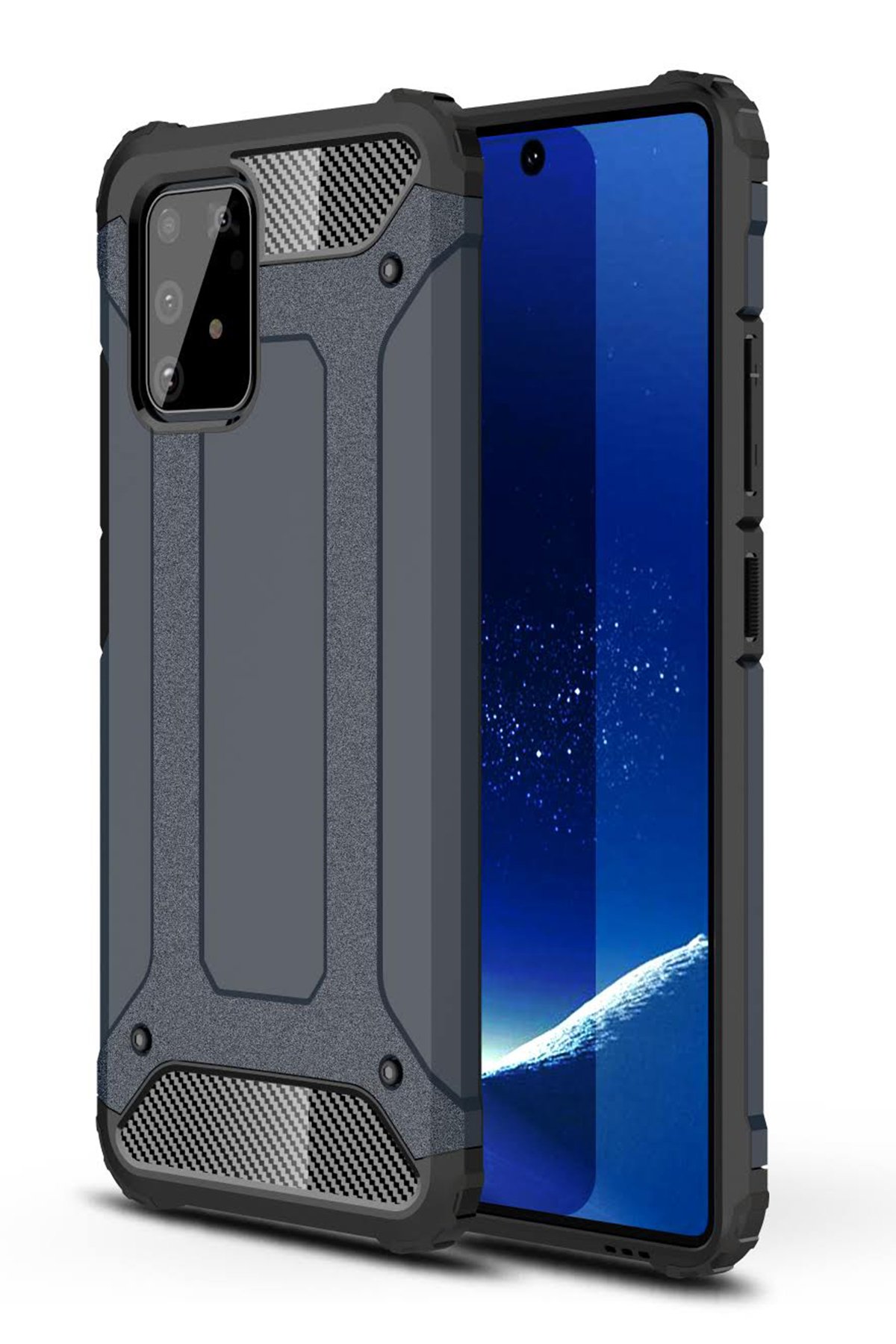  Samsung Galaxy A91 / S10 Lite Kılıf Tank Silikon Kapak - Lacivert